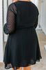Picture of PLUS SIZE SWISS DOT V NECK WRAP DRESS